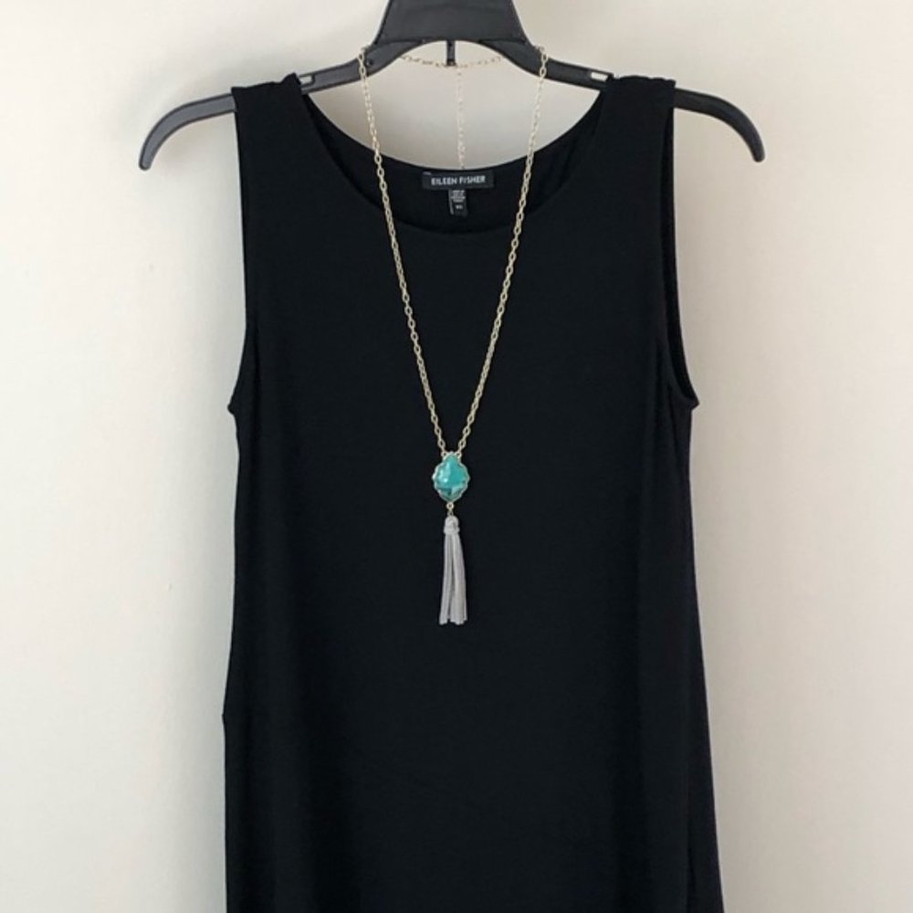 Eileen Fisher black asymmetrical tunic